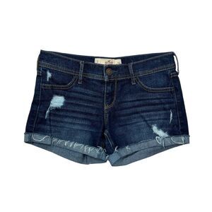 Hollister‎ Women's Dark Wash Denim Midi Shorts